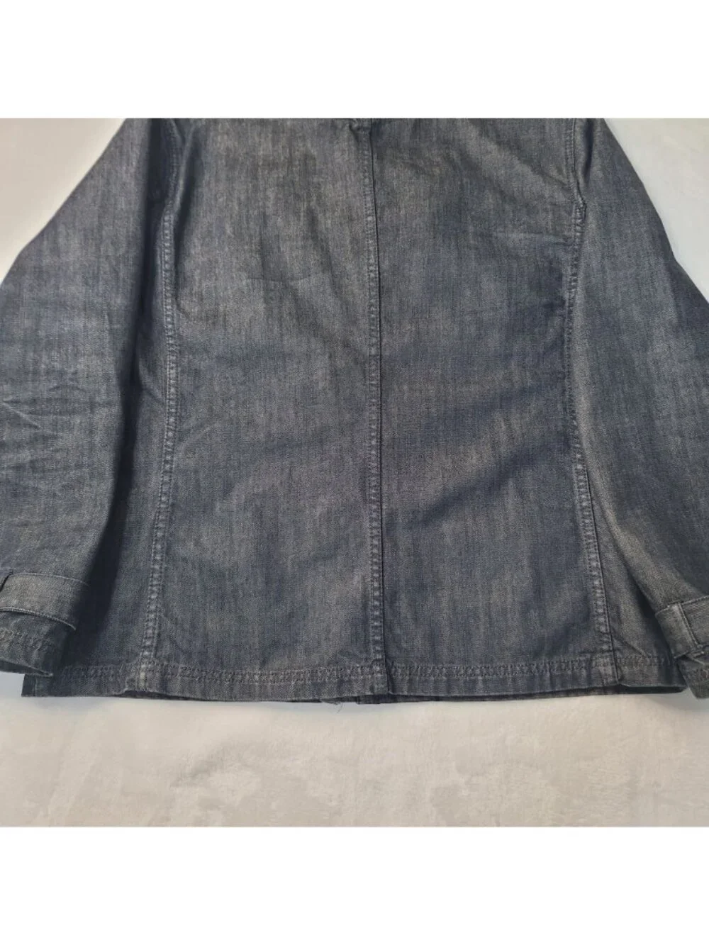 Converse One Star Men's Hooded Full Zip Button Black Denim Jacket Size L - Picture 14 of 14